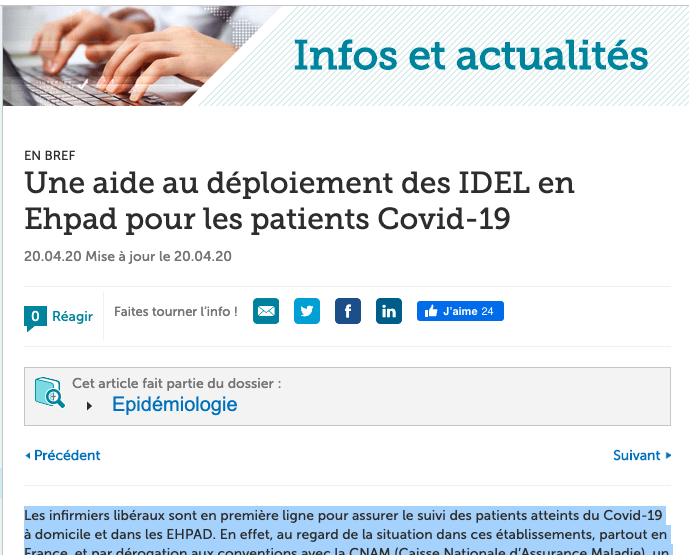 Une aide au déploiement des infirmières en ehpad